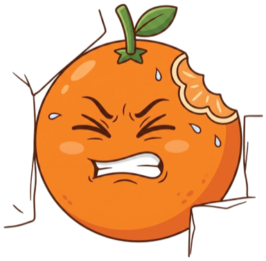 Il·lustracio d'una naranja estressada amb gotes de suor i esquerdes al voltant, metaforica de places de dificil cobertura.